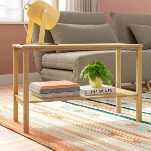 Phòng khách bàn cà phê tre hình chữnhật màunâu tựnhiên với phòng lưu trữ