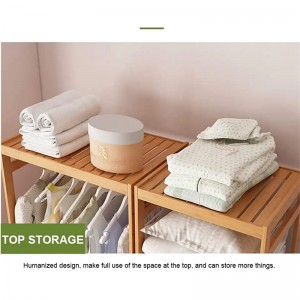 Giá lưu trữ ba lớp Giá treo quần áo rắn màn hình Tre Hiển thị giá đỡ