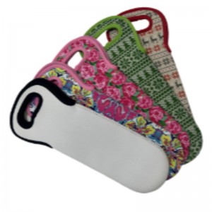 Sản phẩm quảng cáo OEM tùy chỉnh Túi rượu vang Neoprene màu trắng để in thăng hoa