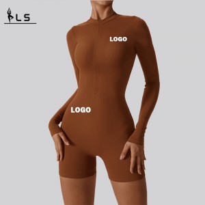 SC10610 Trang phục tập thể dục Zip Top Yoga bộ hoạt động mặc một mảnh phụnữ liền mạch bộ yoga bộ đồ yoga