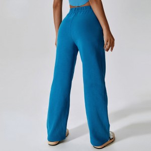 SC10128 OEM Thiết kế tùy chỉnh Logo Màu rắn DrawString Turgy Sweat Quần Bộ chạy bộ quần thẳng chân