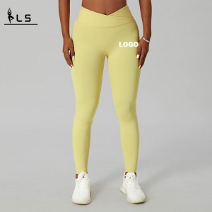 SC101012 Quần leggingnylon liền mạch cho phụnữ đẩy chiếc quần legging vân