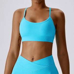 SC101610 Halter Sports Bra Ladies Halter Cổ chéo áongực thể thao dành cho phụnữ Logo Women Workout Thể thao BRA Bán buôn Yoga Cro