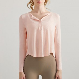 SC10261 Áo thể thao Người phụnữ Thể dục Top Phụnữ Sexy Sports Sweat Shirt Thể thao Yoga tập luyện Loose Loose Dry T -áo sơ mi phụnữ