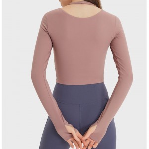 SC10273 Logo tùy chỉnh yoga t áo tập thể dục chạy áo phông áo tròn áo sơ mi áo dài áo sơ mi dành cho phụnữ cho phụnữ