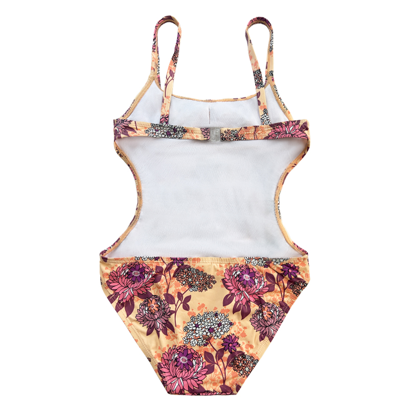 Trẻ em mặc đồ bơi với dây buộc được in lại