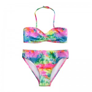 Trẻ em \\\\ \'áo tắm với cổ dây và màu gradient