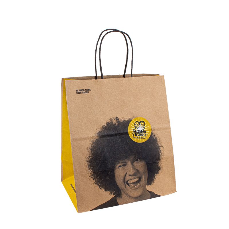 Kraft Paper Mua sắm túi thực phẩm Bao bì túi giấy tùy chỉnh với túi giấy logo có tay cầm