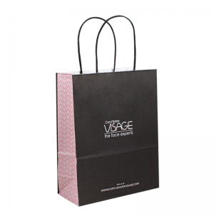 Thực phẩm mua logo mua sắm giấy tùy chỉnh túi giấy kraft với tay cầm