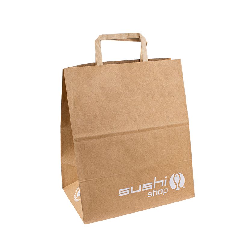 Túi giấy màunâu với tay cầm túi giấy takeaway túi quà tặng lớn túi giấy quảng cáo