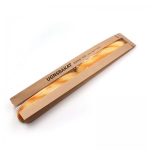 Brown/white Kraft Bakery Túi với cửa sổ thân thiện với hệ sinh thái bền có thể tùy chỉnh