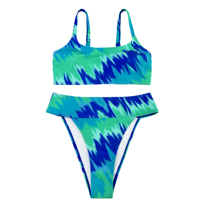 Tàungọc lam in hai mảnh với dây đai rộng