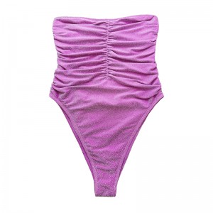 Silver Silver quây quây quây xếpnếp gấp quần áo một mảnh