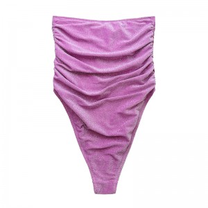 Silver Silver quây quây quây xếpnếp gấp quần áo một mảnh