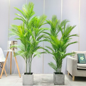 Giánhà máy bán buôn Areca Palm Dypsis Lutescens Cây cọnhân tạo có thể tùy chỉnh với chậu cây