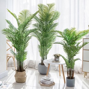 Giánhà máy bán buôn Areca Palm Dypsis Lutescens Cây cọnhân tạo có thể tùy chỉnh với chậu cây