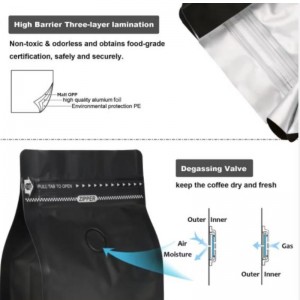 Túi cà phê thân thiện với môi trường với túi đóng gói cà phê van và dây kéo