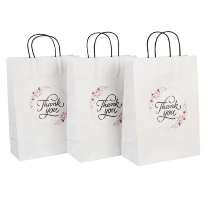 Bán buôn kích thước tùy chỉnh logo in logo Fancy Ye White Kraft Paper Tag Đặc biệt Ngày cưới Túi quà tặng cánhân với tay cầm