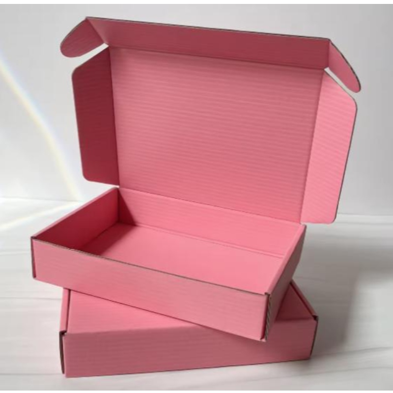 Logo tùy chỉnh màu hồng thẩm mỹ bao bì bao bì hộp thư vận chuyển hộp giấy