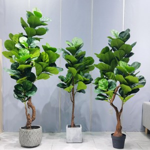 Câynhân tạo câynhựa bền bỉ bảo trì thấp fiddle fig chonhà cung cấp vườn trang trí trang trí làm vườn