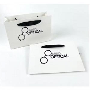 Túi giấy in Túi quà tặng giấy Kraft màu trắng sang trọng có tay cầm ruy băng cho túi mua sắm với logo của riêng bạn