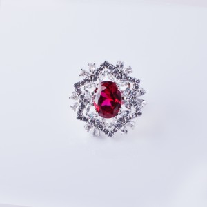 Vòng tròn thanh lịch Hongde với các vòng zirconia màu xanh lamnhẫn đính hôn bằng thép không gỉ cho phụnữ trang sức cưới màu bạc