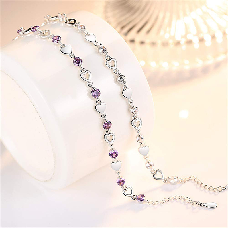 Hongde Love Heart Charm Chain Bracelet Bangle Bangle