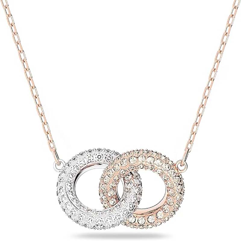 Bộ sưu tập trang sức vòng cổ và bông tai pha lê Swarovski sang trọng đan xen