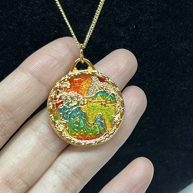 Cloisonné thủ công & Khắc kép-Thiết kế mặt