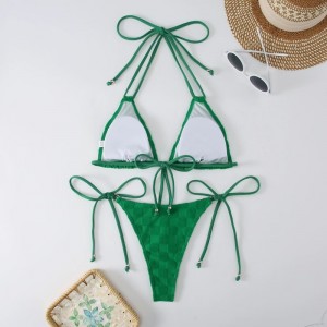 Mới 2025 Châu Âu và Mỹ-Phong cách hai-Bikini đồ bơi cho phụnữ. Được làm bằng vải đặc biệt, có sẵn màu sắc rắn vànhiều màu. Thiết kế hình tam giác và thiết kế gợi cảm 8878 Giá:$79,99