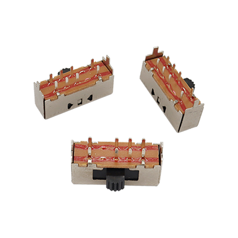 Công tắc trượt SK23H01 lưỡng cựcnhỏ ba-vị trí hai-Hàng tám-PIN Bênngang-Kéo công tắc trượt 2P3T